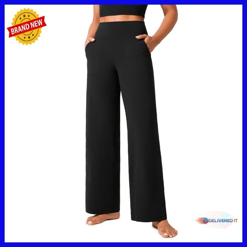Buttery Soft Wide Leg Yoga Pants High Waisted 29" Inseam Pockets